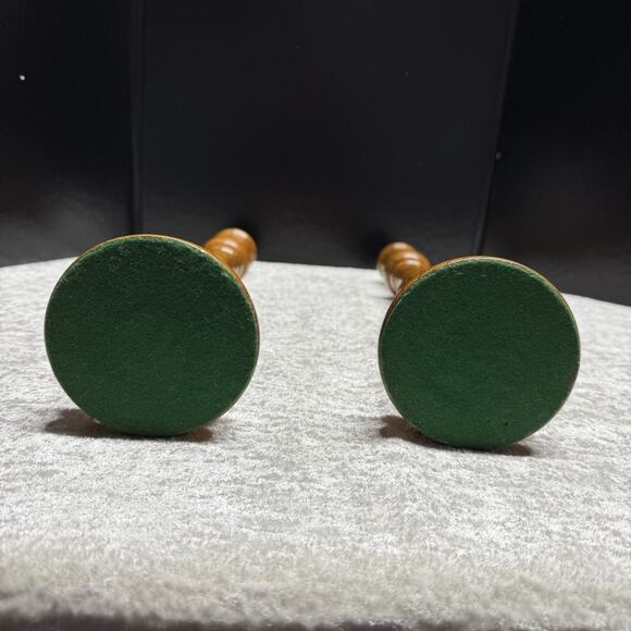 Vintage hand turned wooden Pair of candlesticks 15.5” T Excellent Timeless - Picture 2 of 13